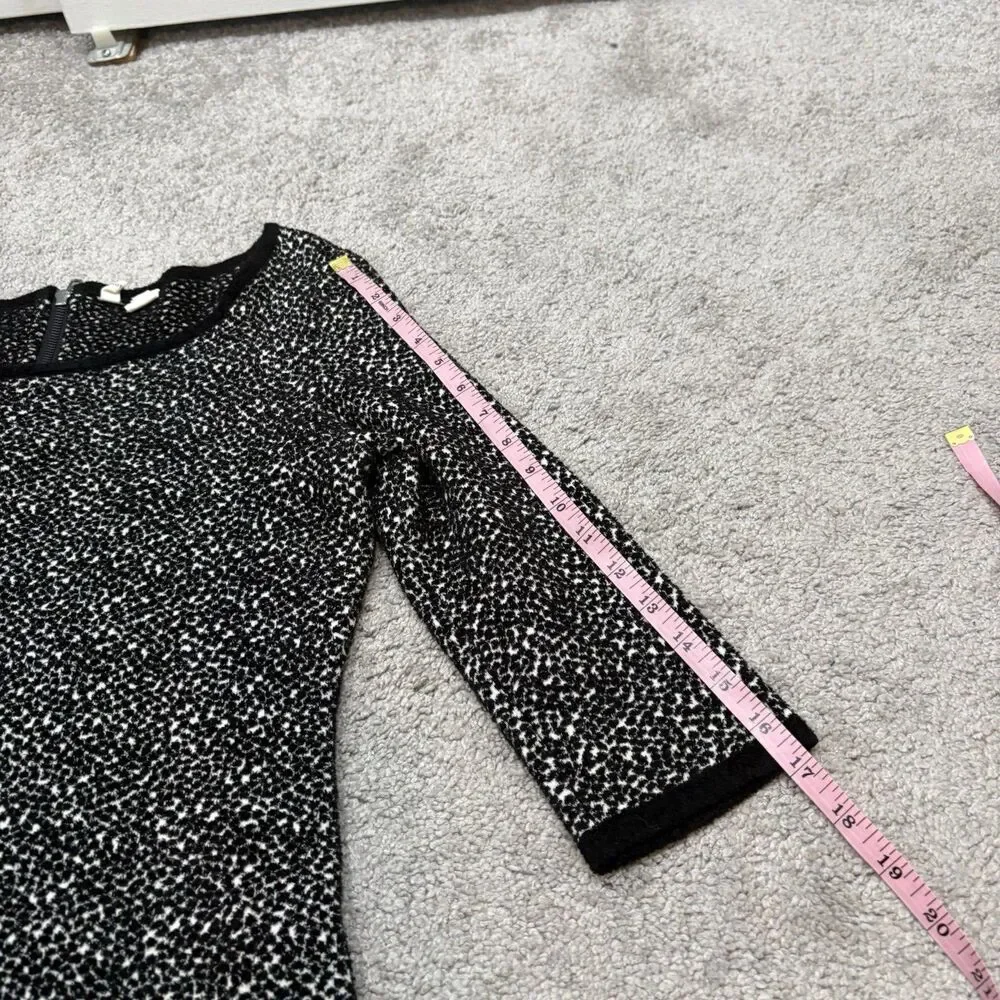 Moth Anthropologie Black White Spotted 3/4 Sleeve Lana Sweater Size M
